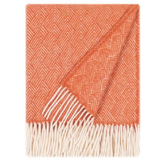 Ivy, 100% Wool Throw 130x170cm, Orange