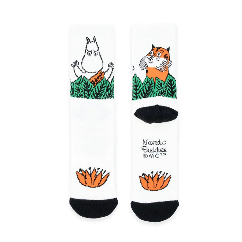 Moomin 80 Men's Retro Socks, Jungle, White (10233100501279)