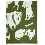 Dog Park Koirapuisto 100% Wool Blanket, Olive-Natural White