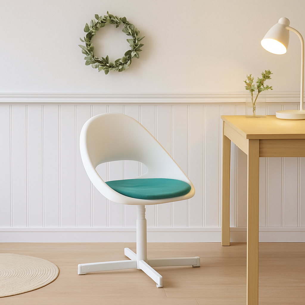 Ikea Loberget / Sibben Junior Office Chair, White and pynten (10241439007007)