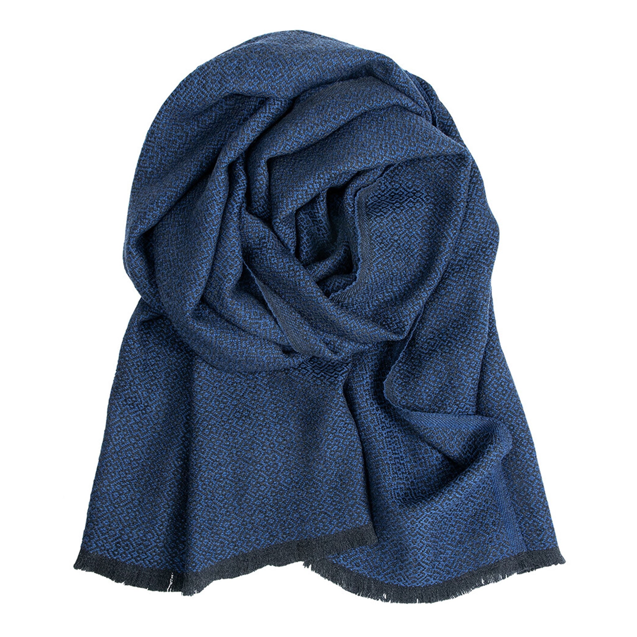 Koli Super Soft Merino Scarf, Black-Blue (10233137365279)