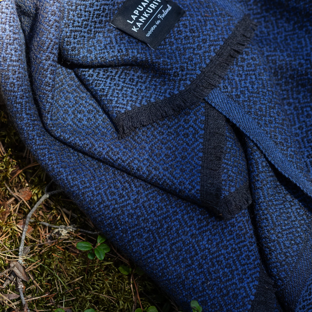Koli Super Soft Merino Throw, Black-Blue (10238094770463)