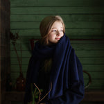 Koli Super Soft Merino Scarf, Black-Blue (10233137365279)