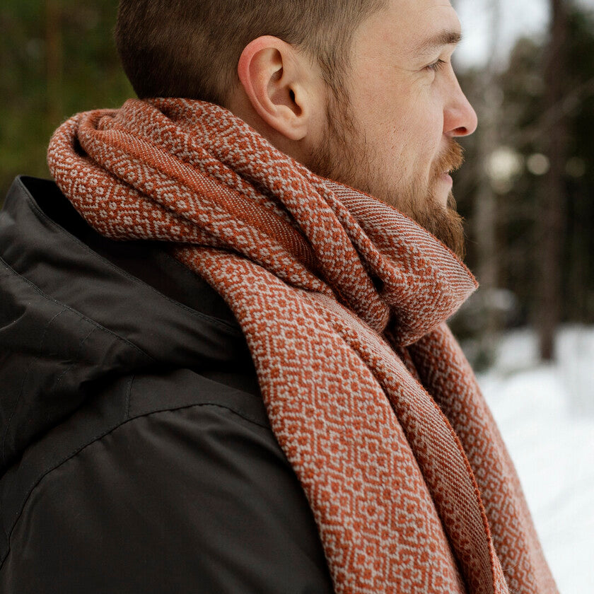 Koli Super Soft Merino Scarf, Beige-Cinnamon (10127306621215)
