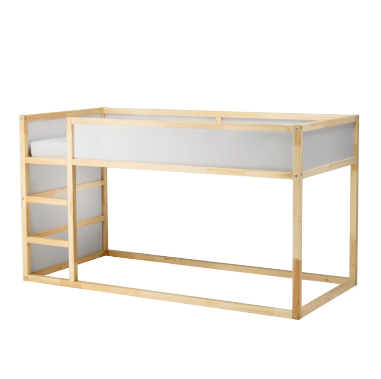 Ikea Kura Reversible Bed, 90x200cm, White / Pine inc. 1x Mattress (10155707367711)
