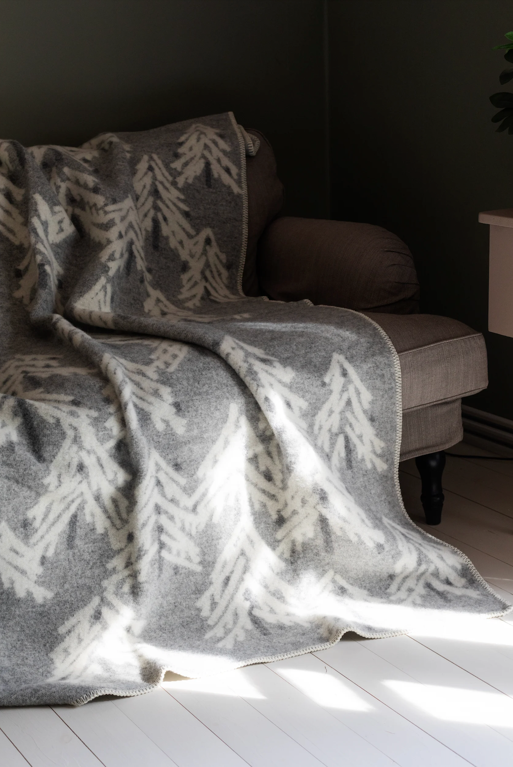 Spruce Kuusi 100% Wool Blanket, Light Grey-White (10152707359007)