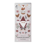 Scented Tea Light Candles 10-Pack, Fox and Santa