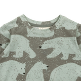 Ma-ia Polar Bear Kids Long Sleeve Top, Aqua Green