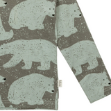 Ma-ia Polar Bear Kids Long Sleeve Top, Aqua Green