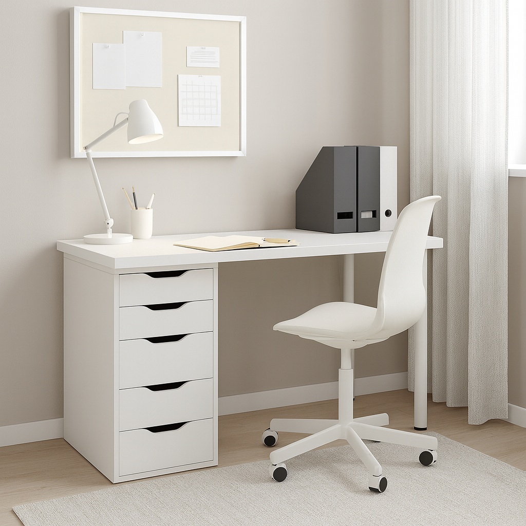 Ikea Lagkapten / Alex / Adils Desk Combo, 120x60x73cm, White (8130961047839)