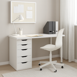 Ikea Lagkapten / Alex / Adils Desk Combo, 120x60x73cm, White (8130961047839)