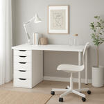 Ikea Lagkapten / Alex / Adils Desk Combo, 140x60x73cm, White (8130955313439)