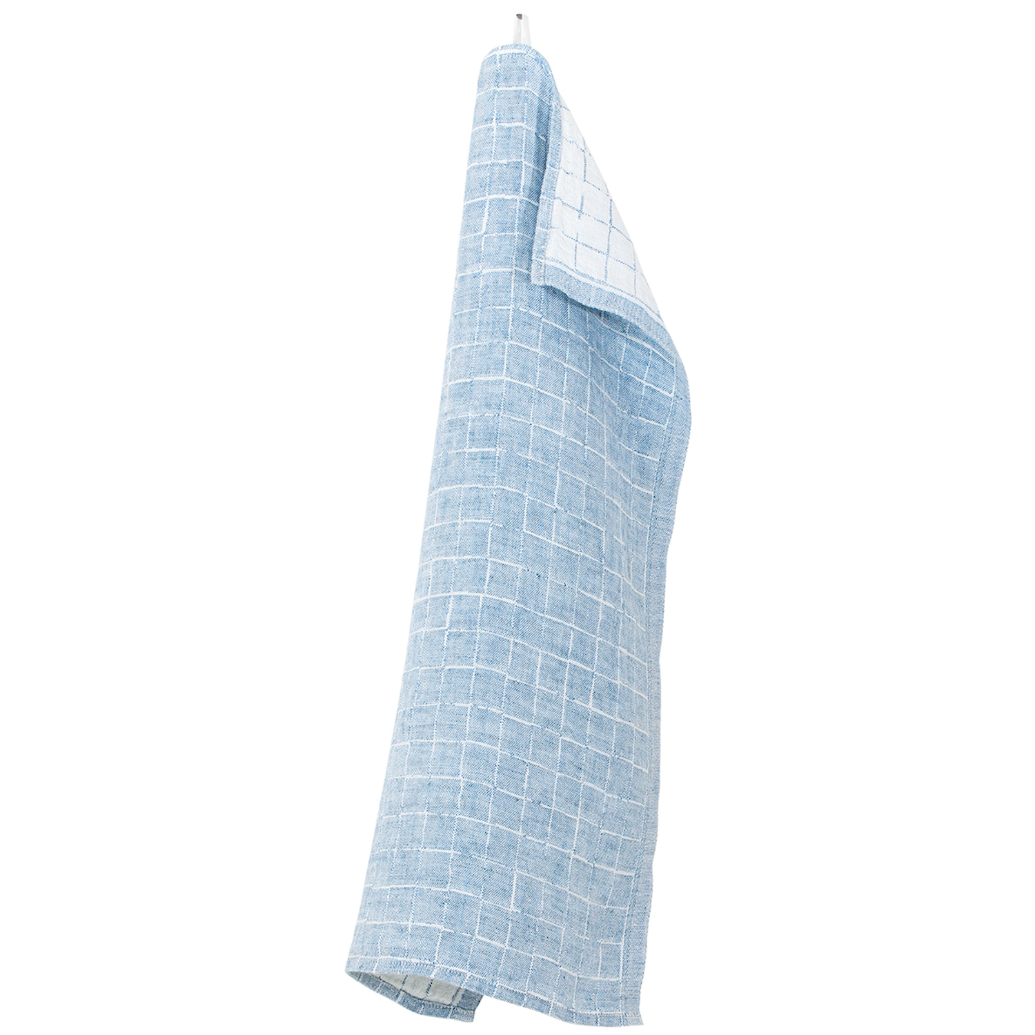 Lapuan Kankurit Lastu Washed Linen Tea Towel, 48x70cm,  White-Rainy Blue (10226682691871)