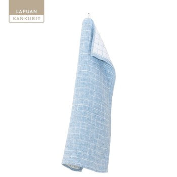 Lapuan Kankurit Lastu Washed Linen Tea Towel, 48x70cm,  White-Rainy Blue (10226682691871)