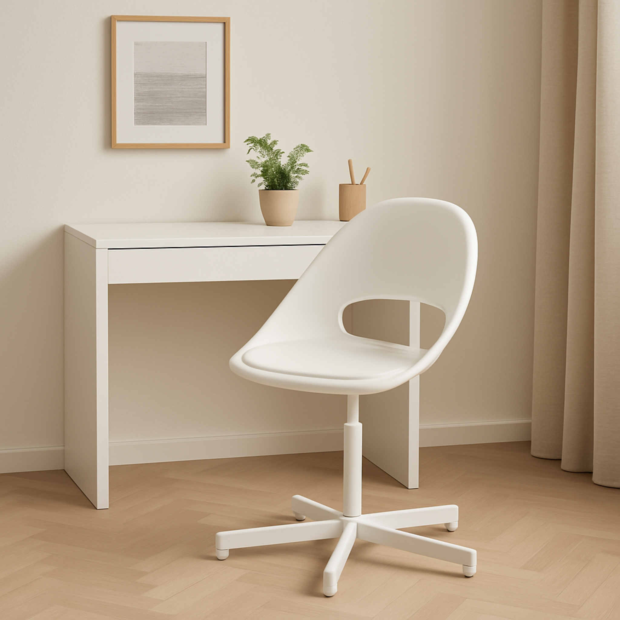 Ikea Loberget / Sibben Junior Office Chair, White (4617203351617)