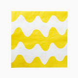 Marimekko Lokki Wave Serviette 20-Pack, Small Yellow-White