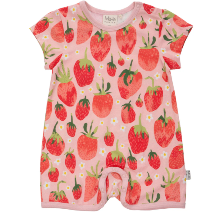 Ma-ia Fragola Strawberry Baby Playsuit, Pink-Red (10258266882335)