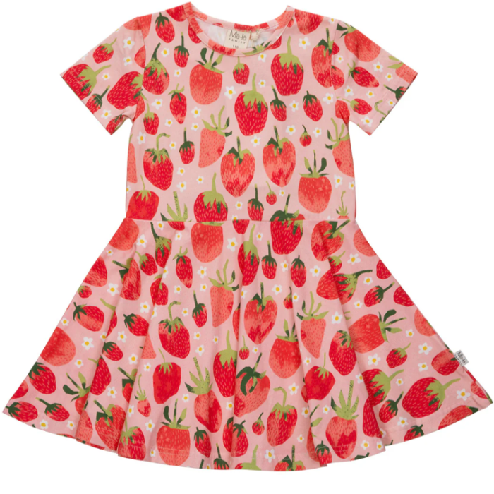 Ma-ia Fragola Strawberry Kids' Dress, Pink-Red (10258230706463)