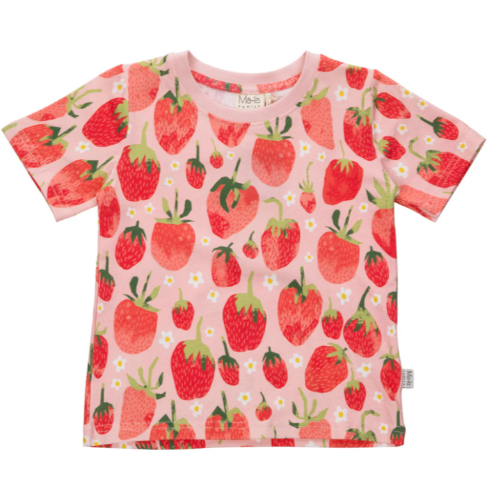 Ma-ia Fragola Strawberry Kids' T-Shirt, Pink-Red (10258232115487)