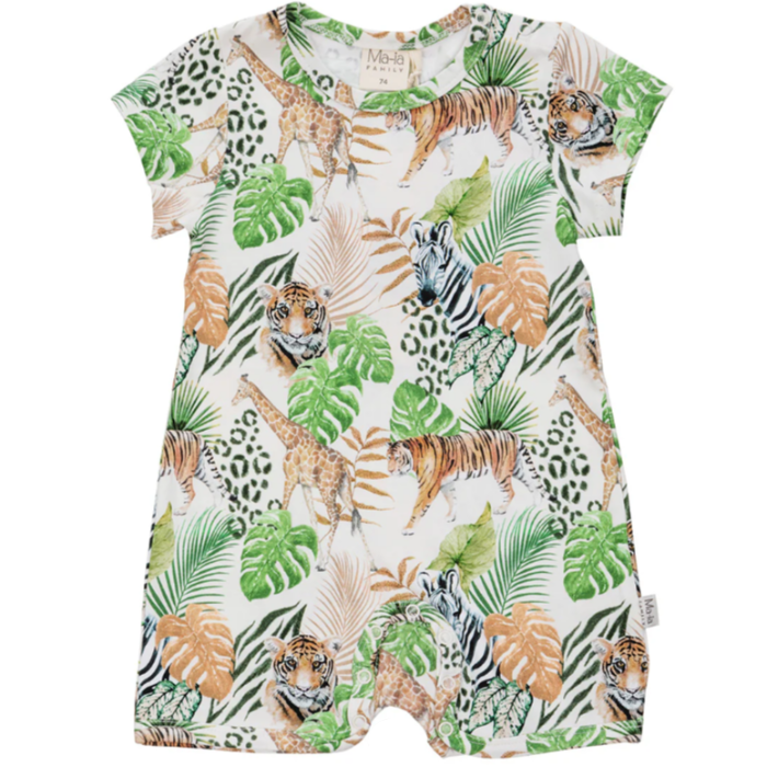 Ma-ia Jungle Baby Playsuit, Multi Green (10258268422431)