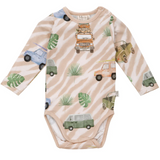 Ma-ia Safari Cars Long Sleeve Baby Body, Beige (10258269372703)
