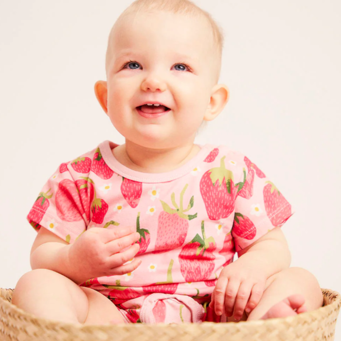 Ma-ia Fragola Strawberry Baby Playsuit, Pink-Red (10258266882335)