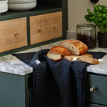 Maija Linen-Tencel Waffle Tea Towel, Black-Graphite (10238159192351)