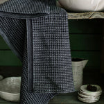Maija Linen-Tencel Waffle Tea Towel, Black-Grey (10238159257887)