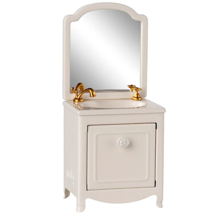 Maileg Miniature Sink Dresser & Mirror, Off White (10244238180639)