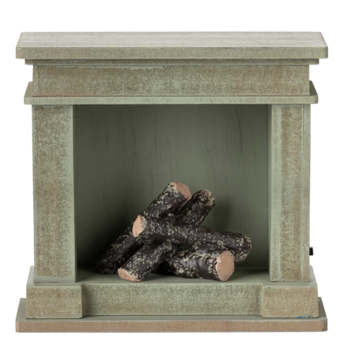 Maileg Fireplace Miniature Dusty Green (10272688472351)