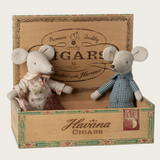 Maileg Grandma & Grandpa Mice in Cigarbox