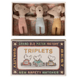 Maileg Mice Triplets in a Matchbox, Checker ETA MID JUNE