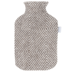 Maria Wool Cover with Hot water Bottle, Brown-White (10114848522527)