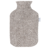 Maria Wool Cover with Hot water Bottle, Brown-White (10114848522527)