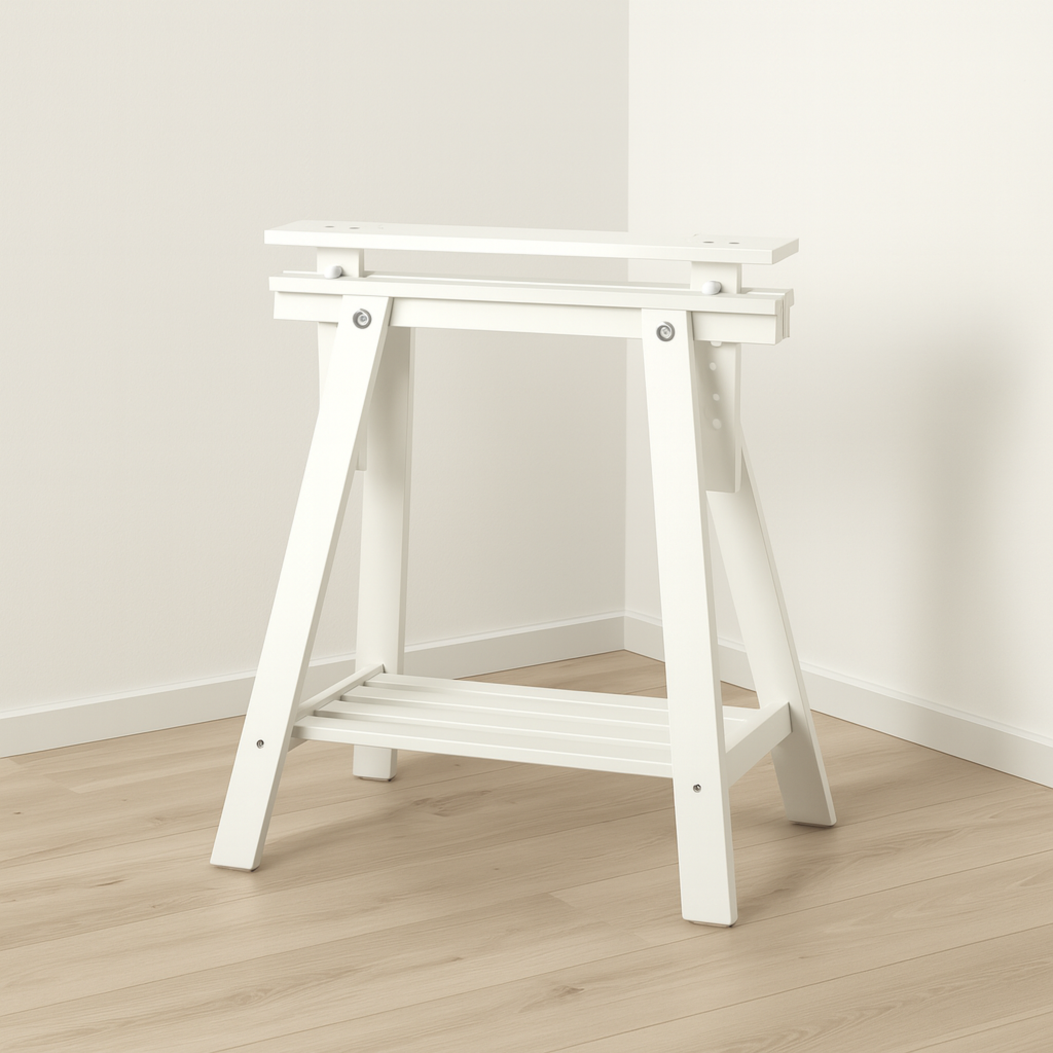 Ikea Mittback Trestle Legs, 58x70-93cm, White x2 (6569198223425)