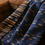Surprise Yllatys 100% Wool Blanket, Blue-Cinnamon Brown