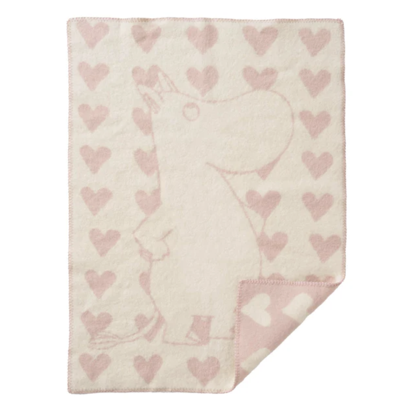 Klippan Premium Moomin Heart Baby Wool Blanket, 65x90cm Pink (10159113273631)