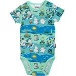 Moomin Beach day Short Sleeve Baby Body, Blue (10255539601695)