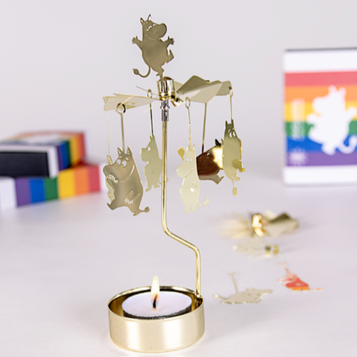 Moomin Tea Light Carousel, Gold (10247258997023)
