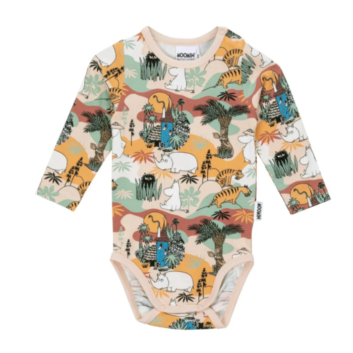 Moomin Savanna Long Sleeve Baby Body, Multi Beige (10255536193823)
