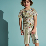 Moomin Moomintroll Day off Kids' Shorts, Green Striped