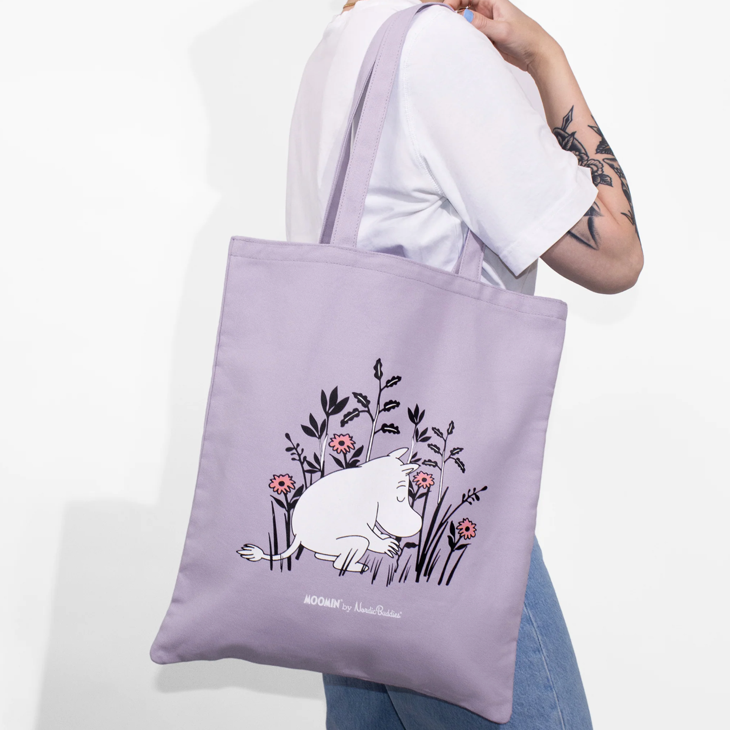 Moomin Tote Bag, Moomintroll Lilac (10241444380959)