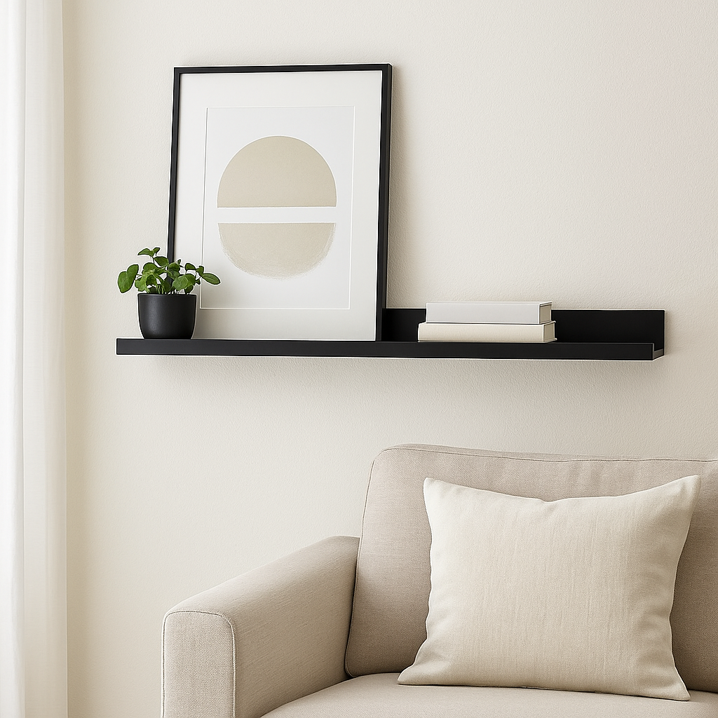 Ikea Mosslanda Picture Ledge, 115cm, Black (6592437518401)