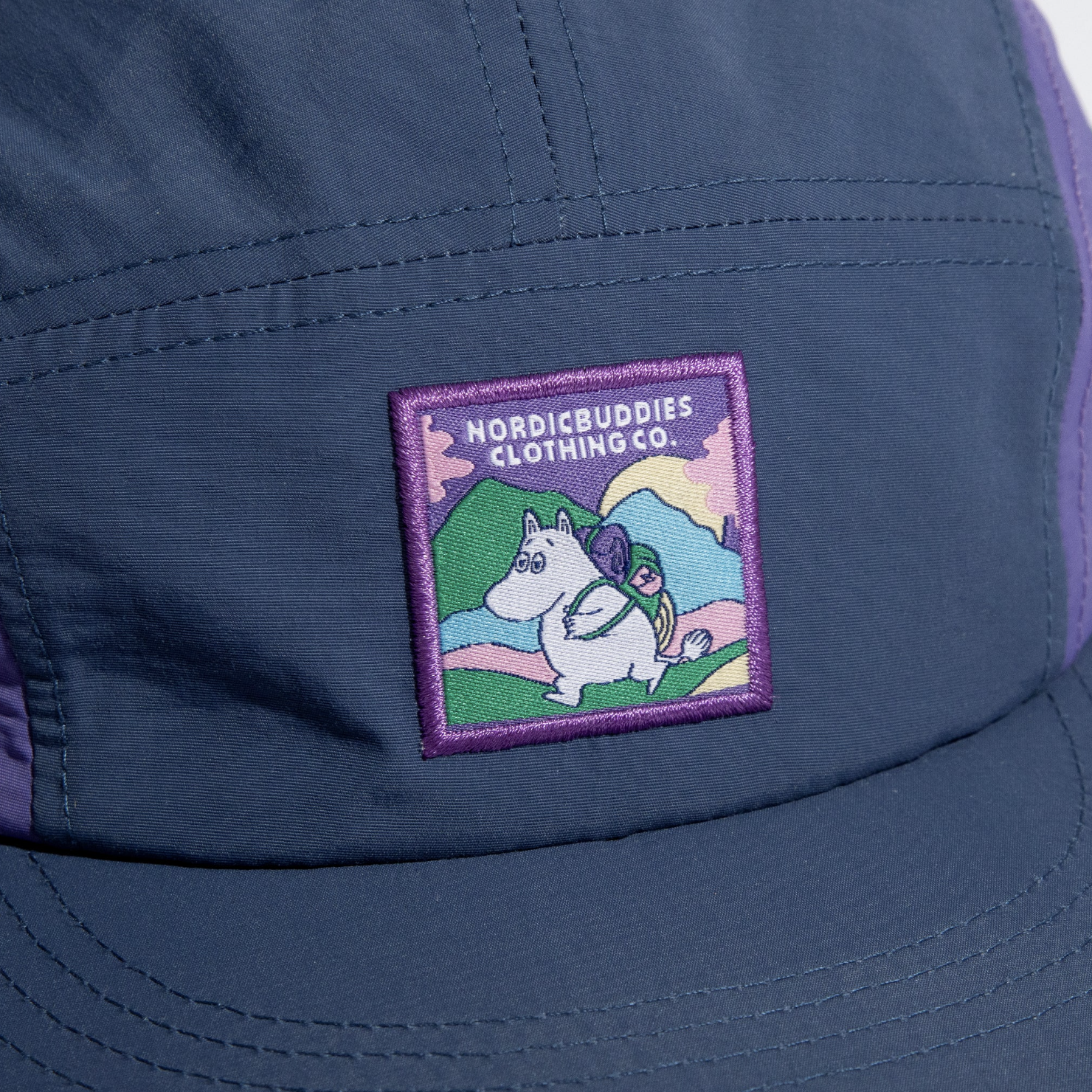 Moomintroll Five Panel Retro Cap, Multi Blue (10241383465247)