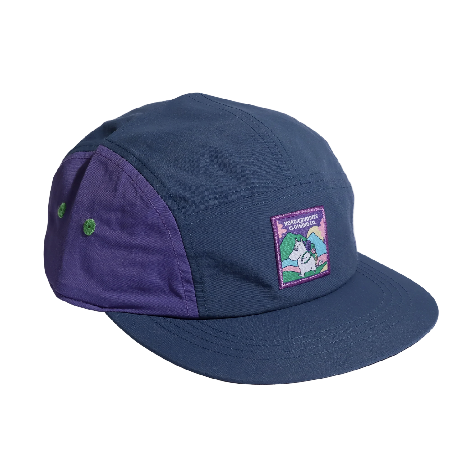 Moomintroll Five Panel Retro Cap, Multi Blue (10241383465247)
