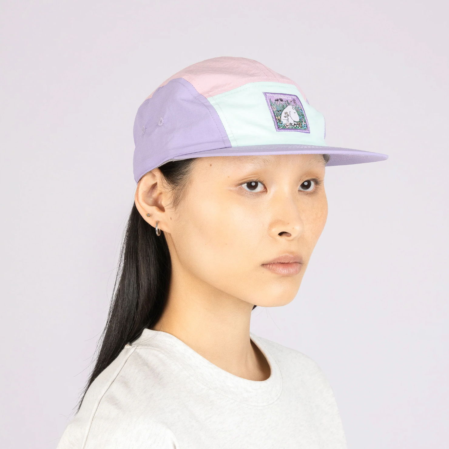 Moomintroll Five Panel Retro Cap, Multi Pink (10241384677663)