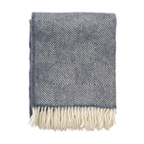 Klippan Gooseye 100% Wool Throw, 130x200cm,  Smokey Blue