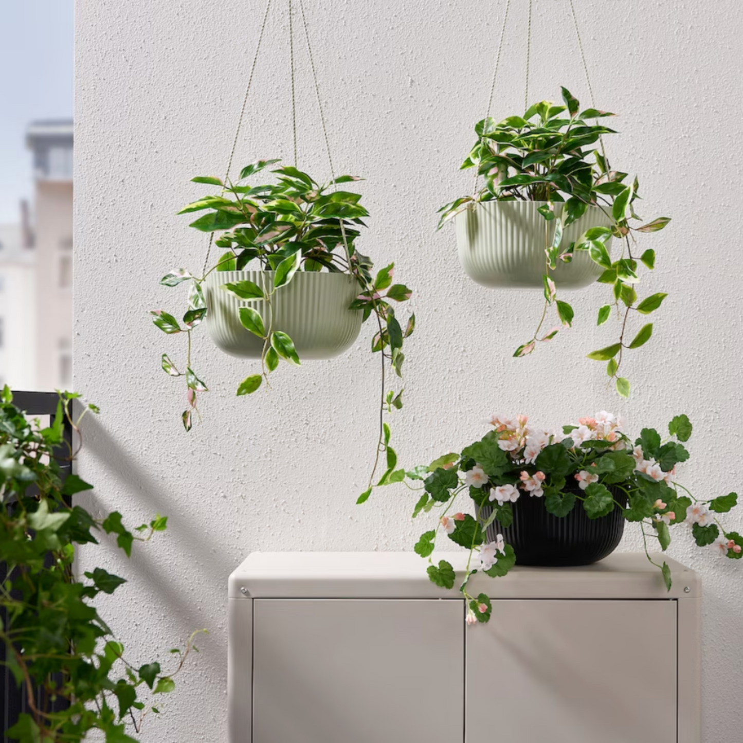 Ikea Äppelros Hanging Plant Pot, 27cm, Green (8559207514399)