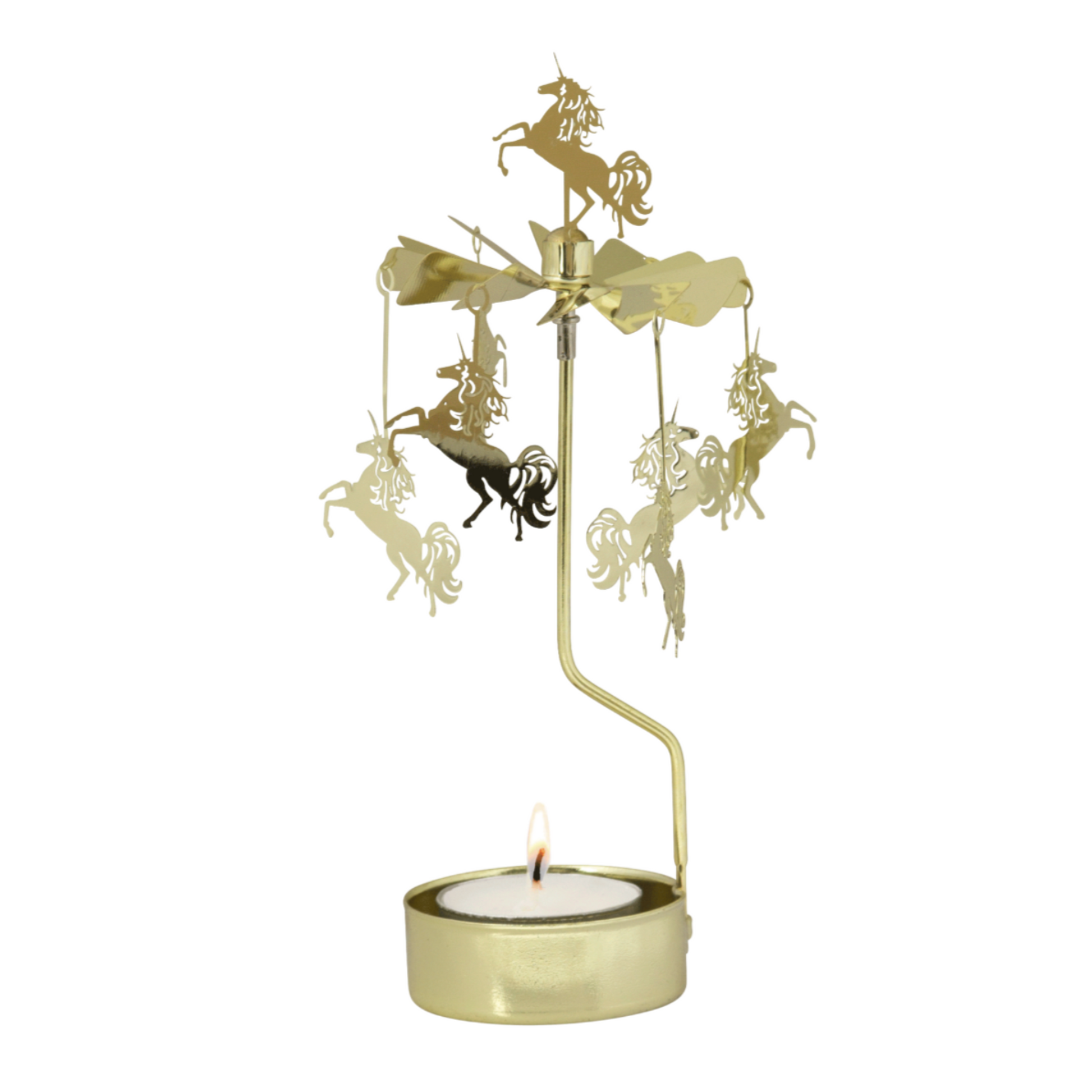 Unicorn Tea Light Carousel, Gold (8605510041887)