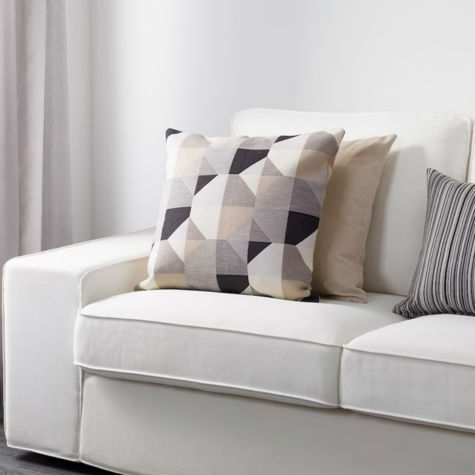 Ikea Svartho Cushion Cover 50x50cm, Grey-Beige (8581245665567)